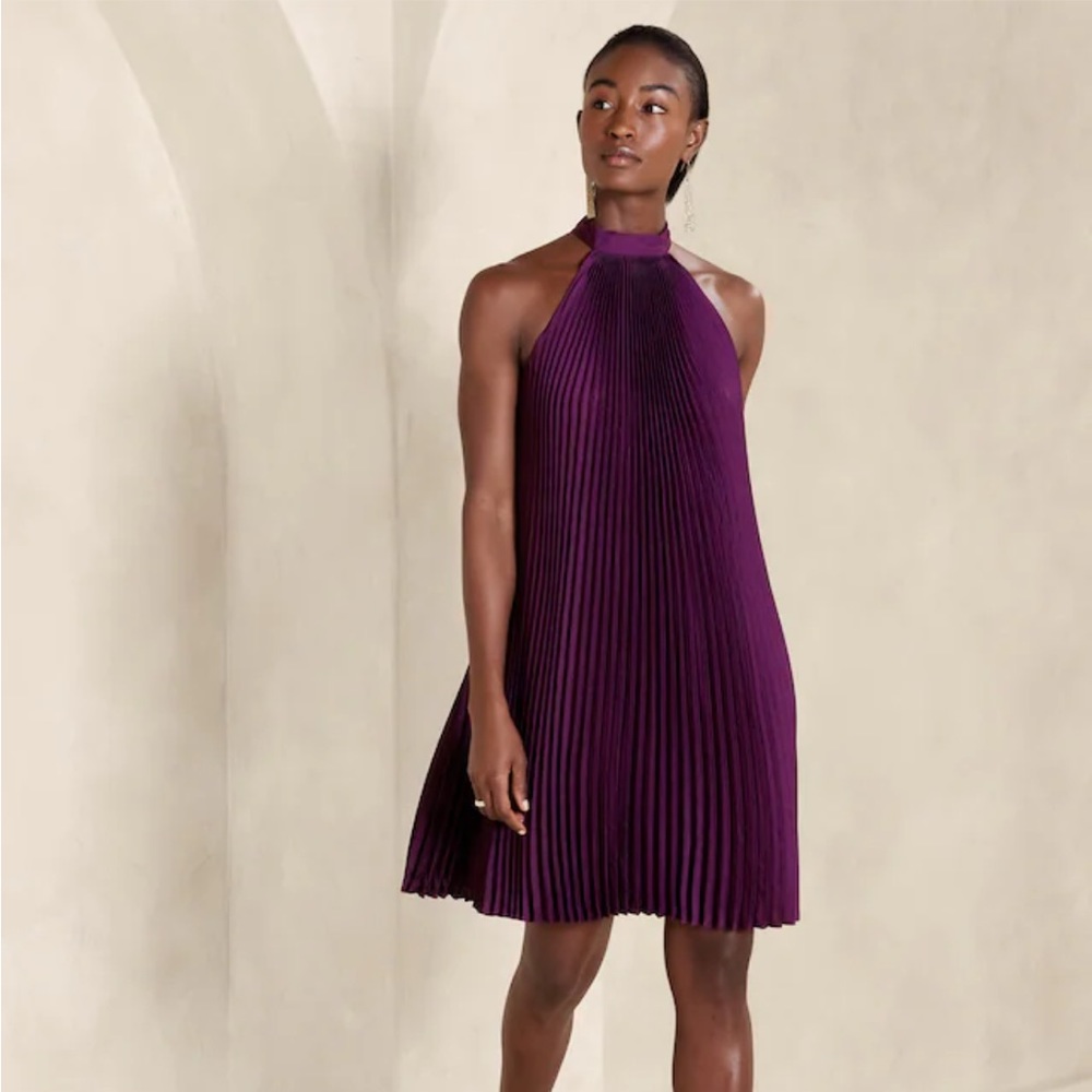 Banana Republic Pleated Halter Dress